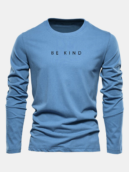 "Be Kind" Long Sleeve Cotton T-Shirt