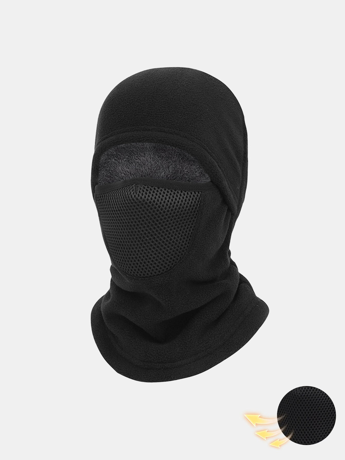 Windproof Wool Balaclava with Breathable Mesh Panel