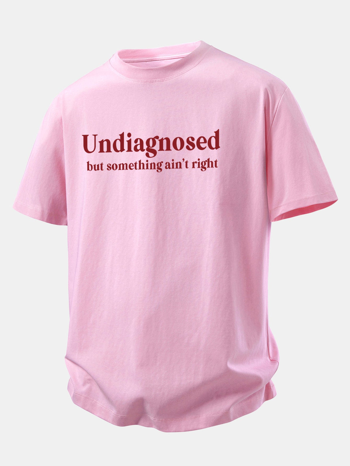 Camiseta de algodão com estampa não diagnosticada e caimento confortável