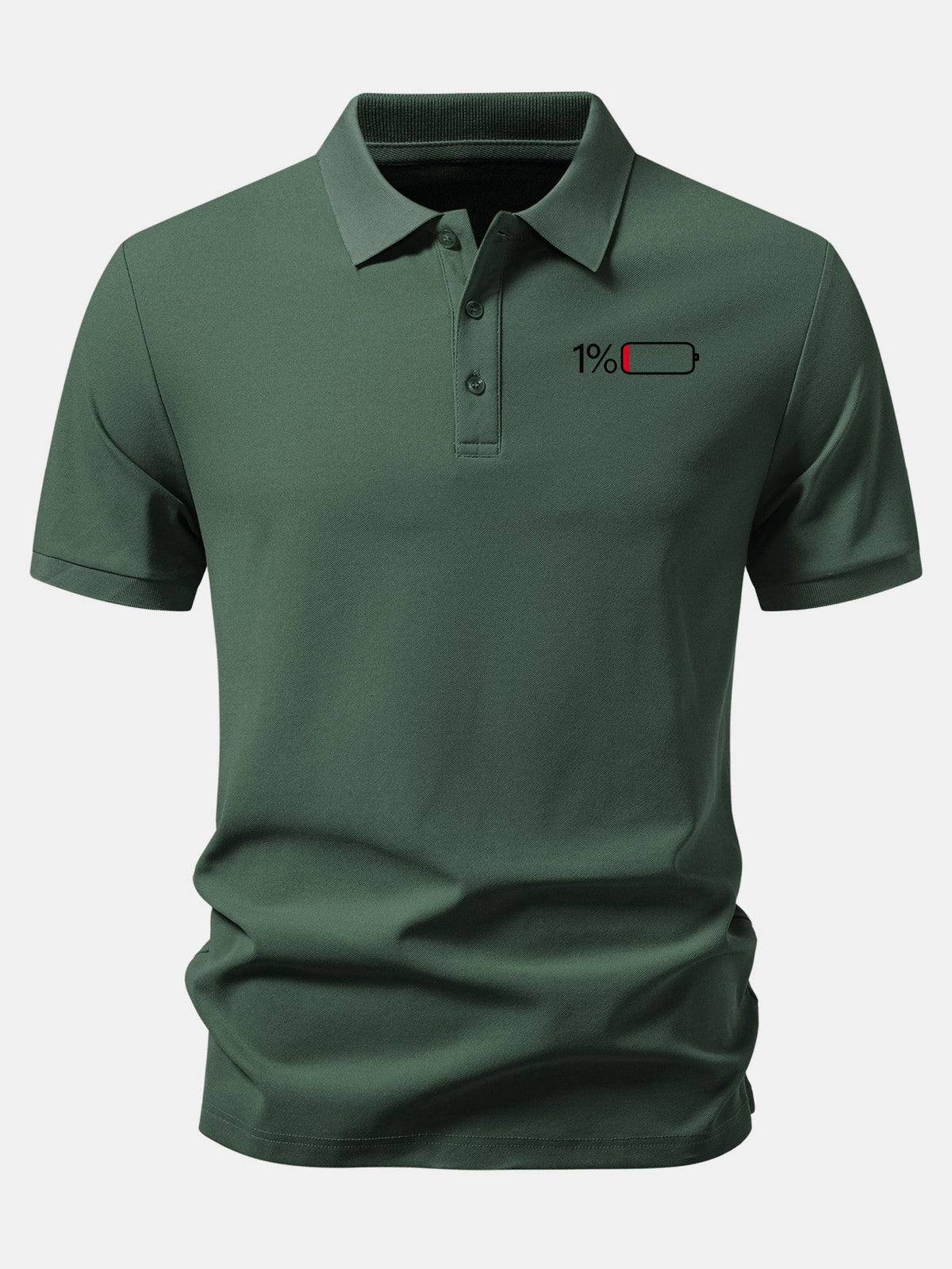 1% Battery Print Piqué Polo