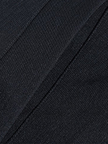Striped High Neck Sports Jacket with Frog Buttons