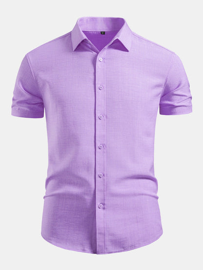Camisa com botões de visual de linho