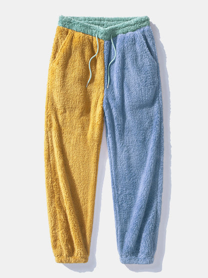 Colour Block Plush Joggers