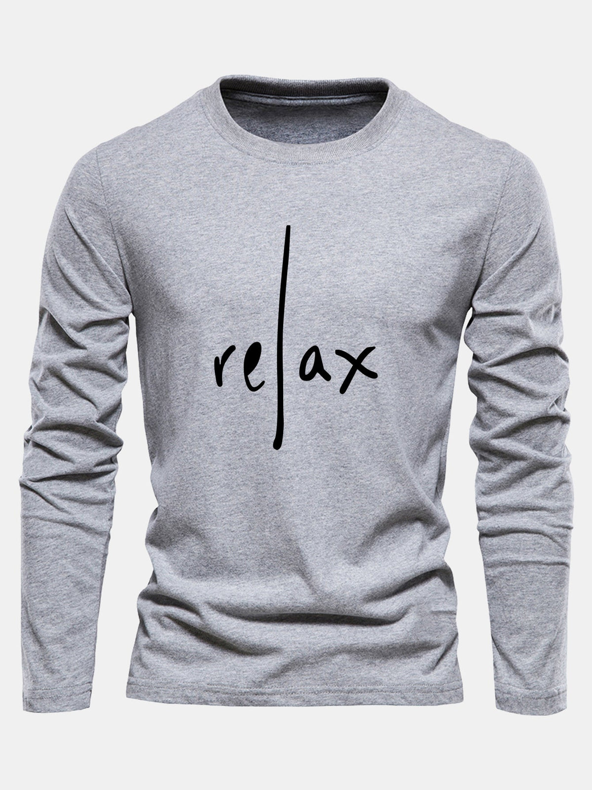 Relax Print Long Sleeve Cotton T-Shirt