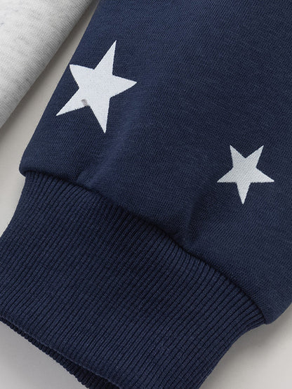 Star Print Quarter-Zip Raglan Sweatshirt