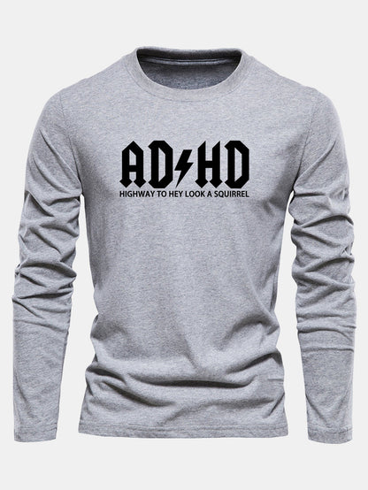 ADHD Print Long Sleeve Cotton T-Shirt