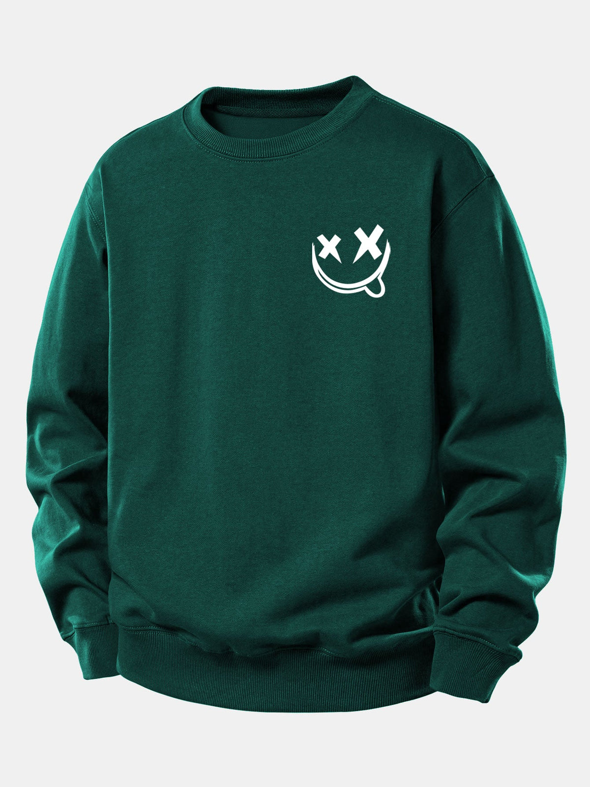 Smiley Print Relaxed Sweatshirt