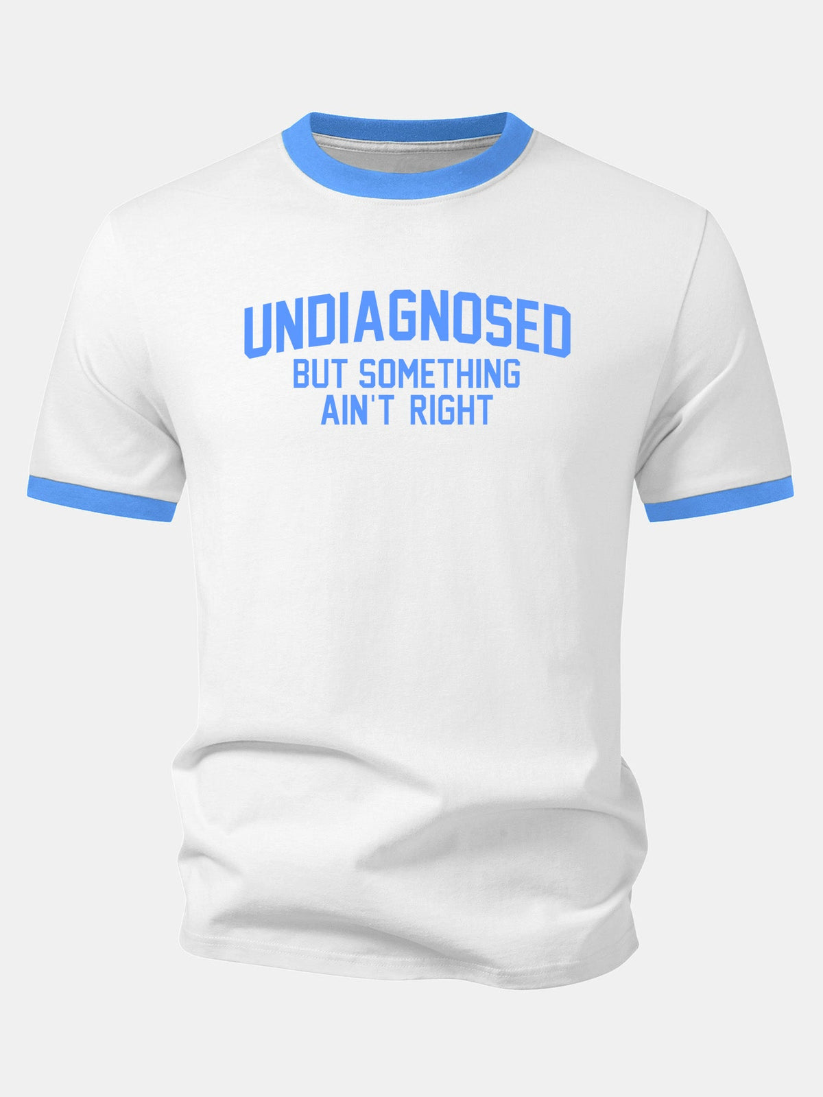 Camiseta com estampa de contraste “Não diagnosticado, mas algo não está certo” Ringer
