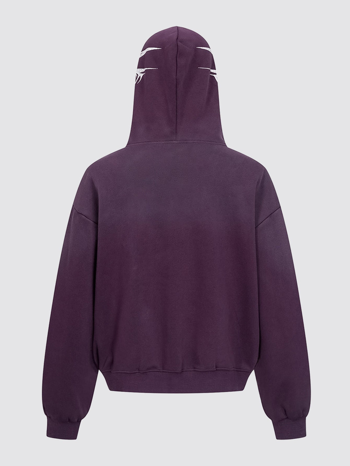 Oversized Script Print Zip Hoodie