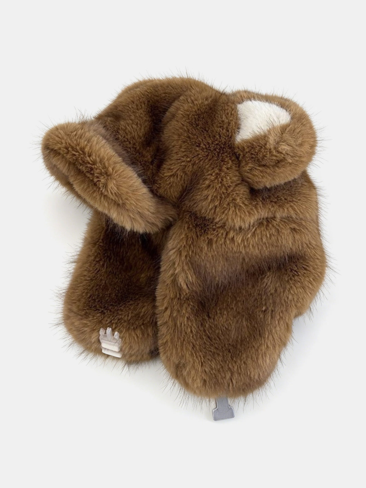 Plush Bear Ear Trapper Hat
