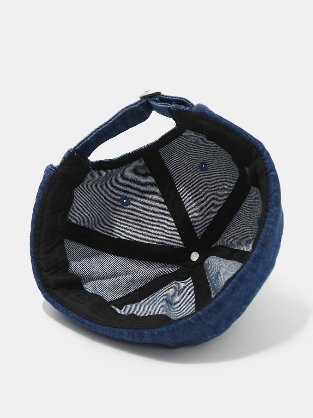 Vintage Washed Denim Cuffed Skull Beanie