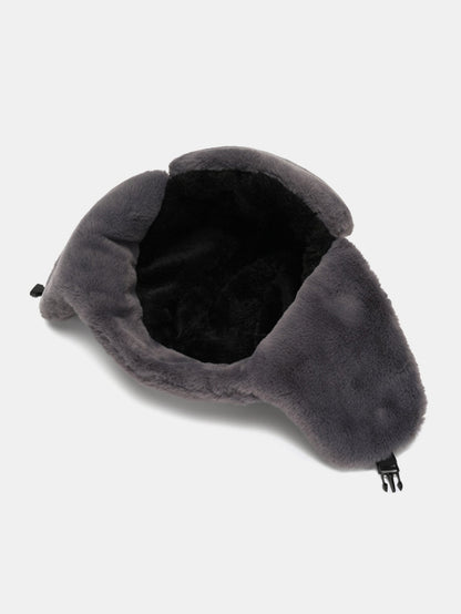 Solid Colour Faux Rabbit Fur Trapper Hat