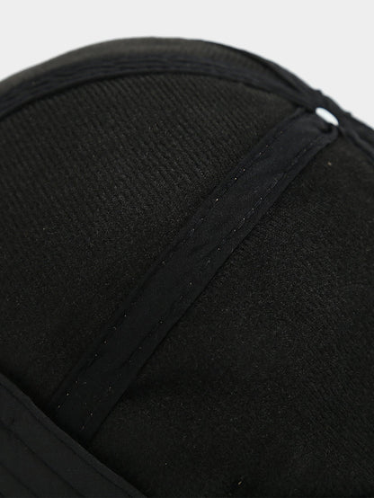 Gorro docker ajustável de veludo cotelê com etiqueta quadrada, estilo skullcap
