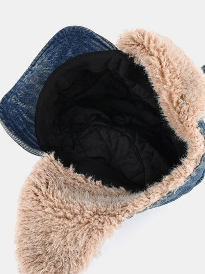 Washed Denim Wool-Lined Hunter Hat