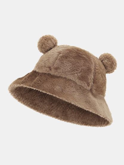 Bear Ear Faux Fur Winter Bucket Hat