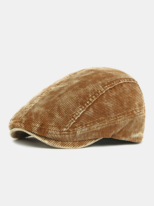 Vintage Washed Corduroy Newsboy Cap