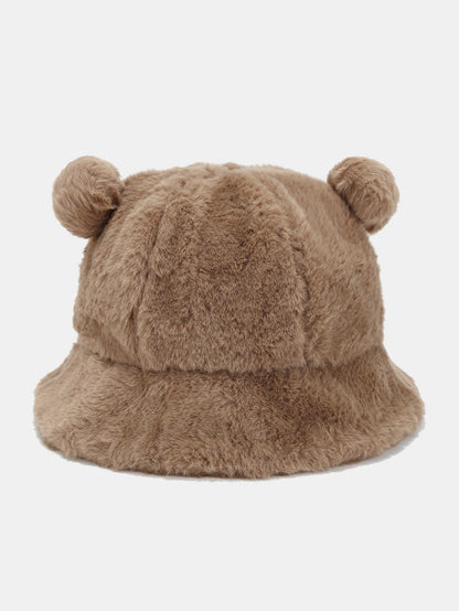 Bear Ear Faux Fur Winter Bucket Hat