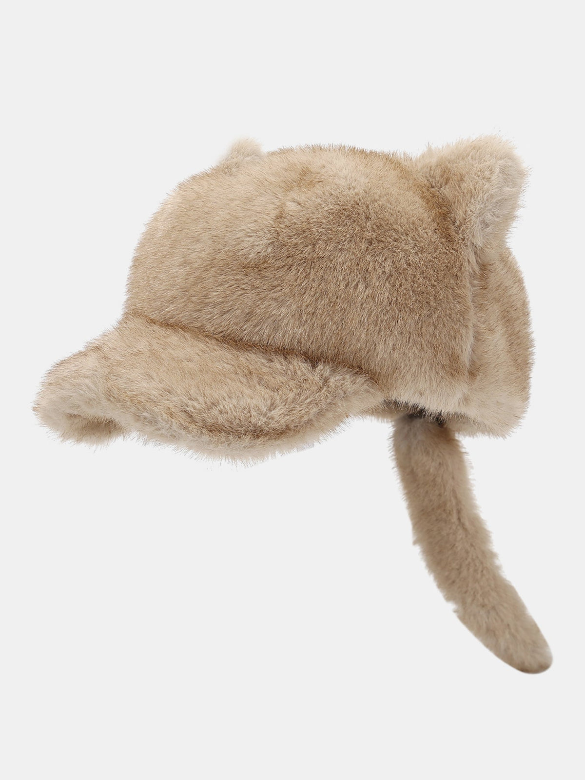 Faux Fur Cat Ear & Tail Winter Hat
