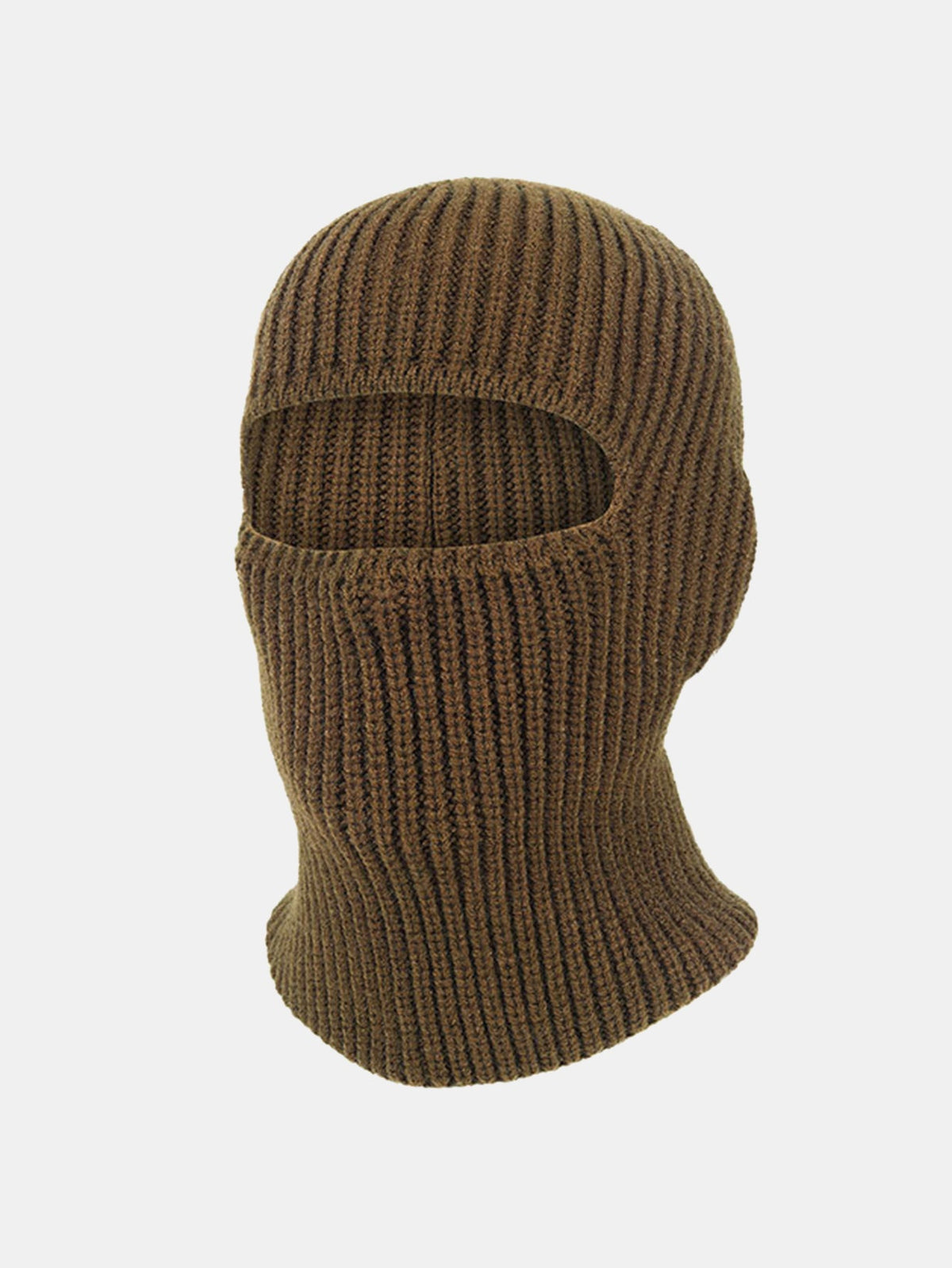2-in-1 Convertible Ribbed Knit Balaclava Beanie