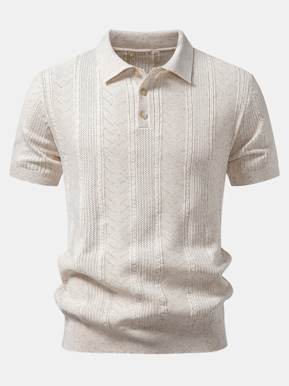 Textured Linen Knit Polo