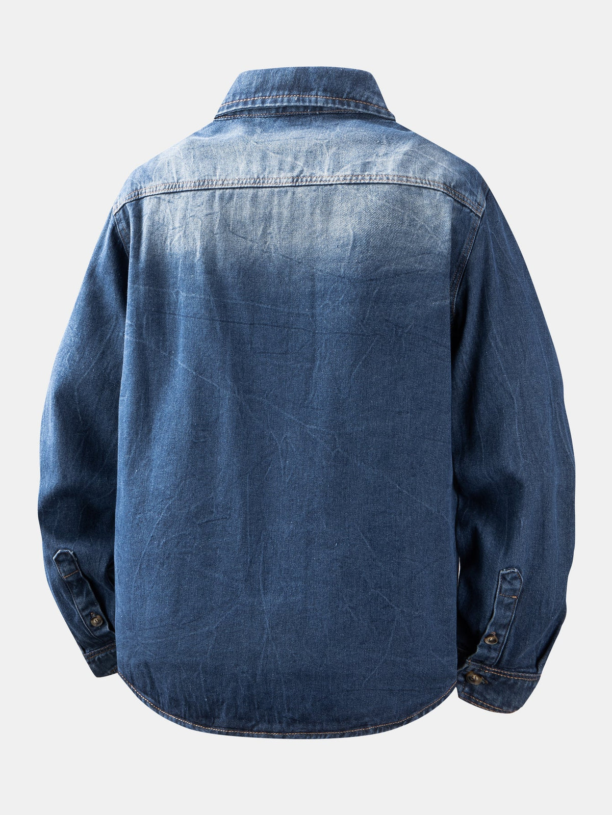 Sobrecamisa utilitária de jeans lavado xadrez contrastante