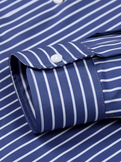 Camisa listrada de algodão misto com botões