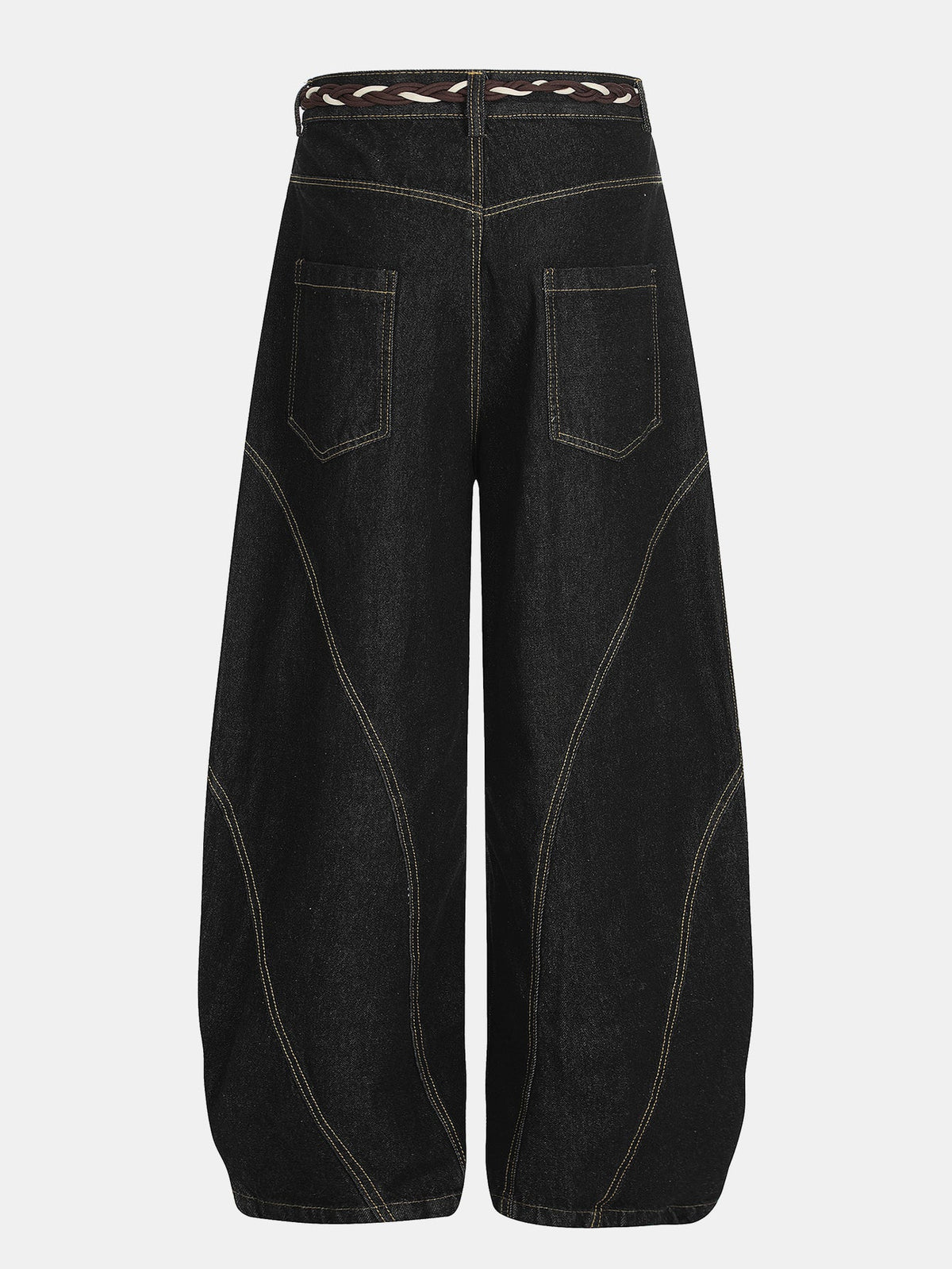 Calça Jeans Larga com Efeito Desgastado Lavada