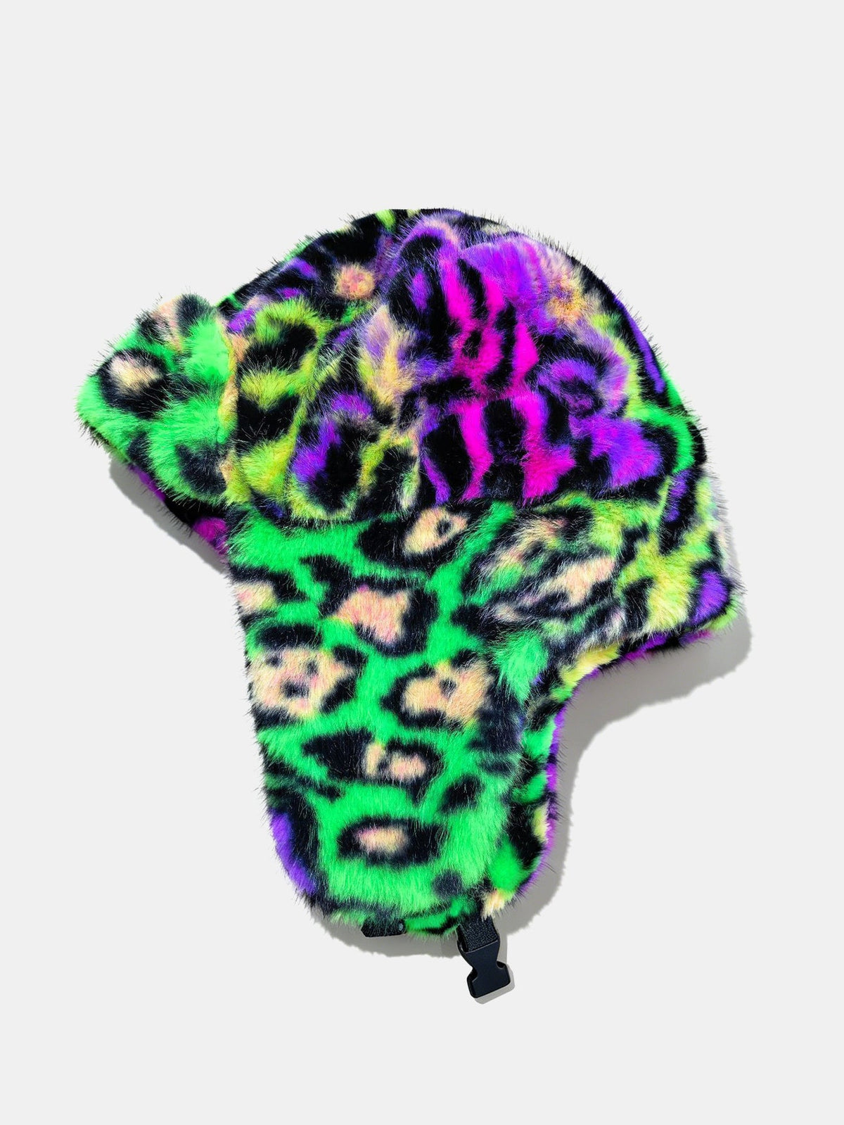 Leopard Print Faux Fur Aviator Hat
