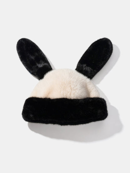 Floppy Bunny Ear Faux Fur Winter Bucket Hat