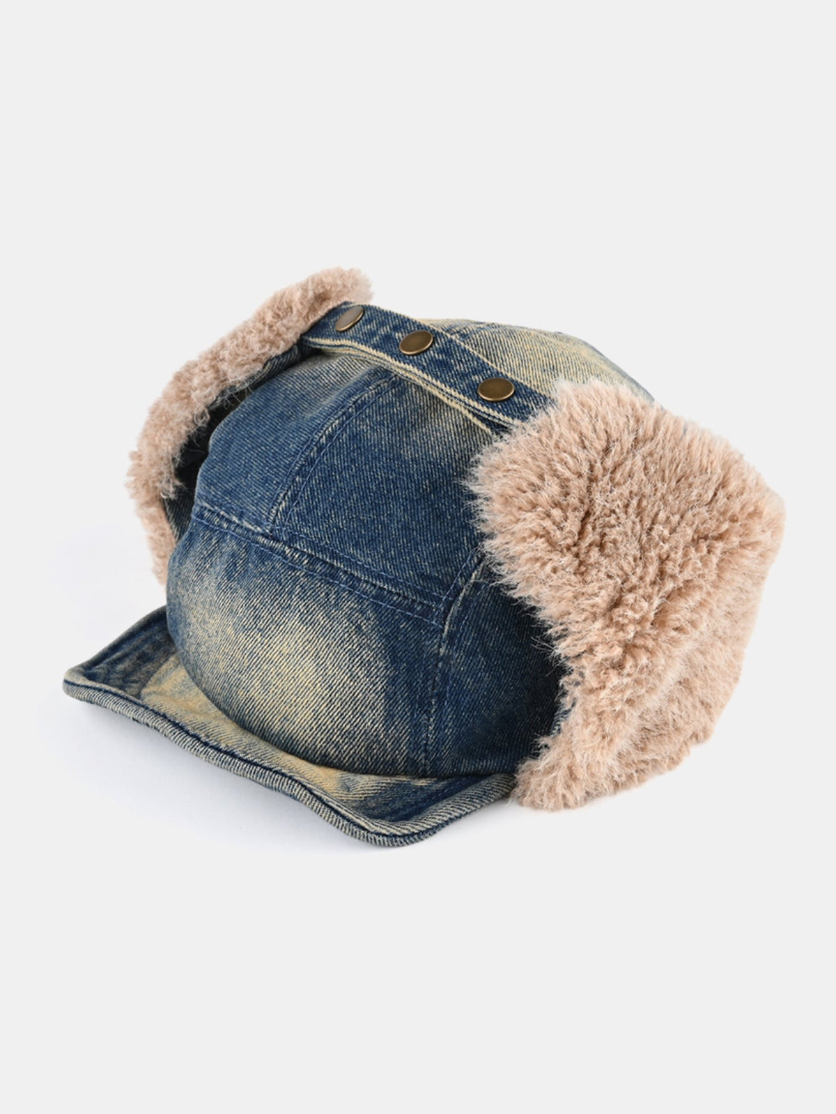 Washed Denim Wool-Lined Hunter Hat
