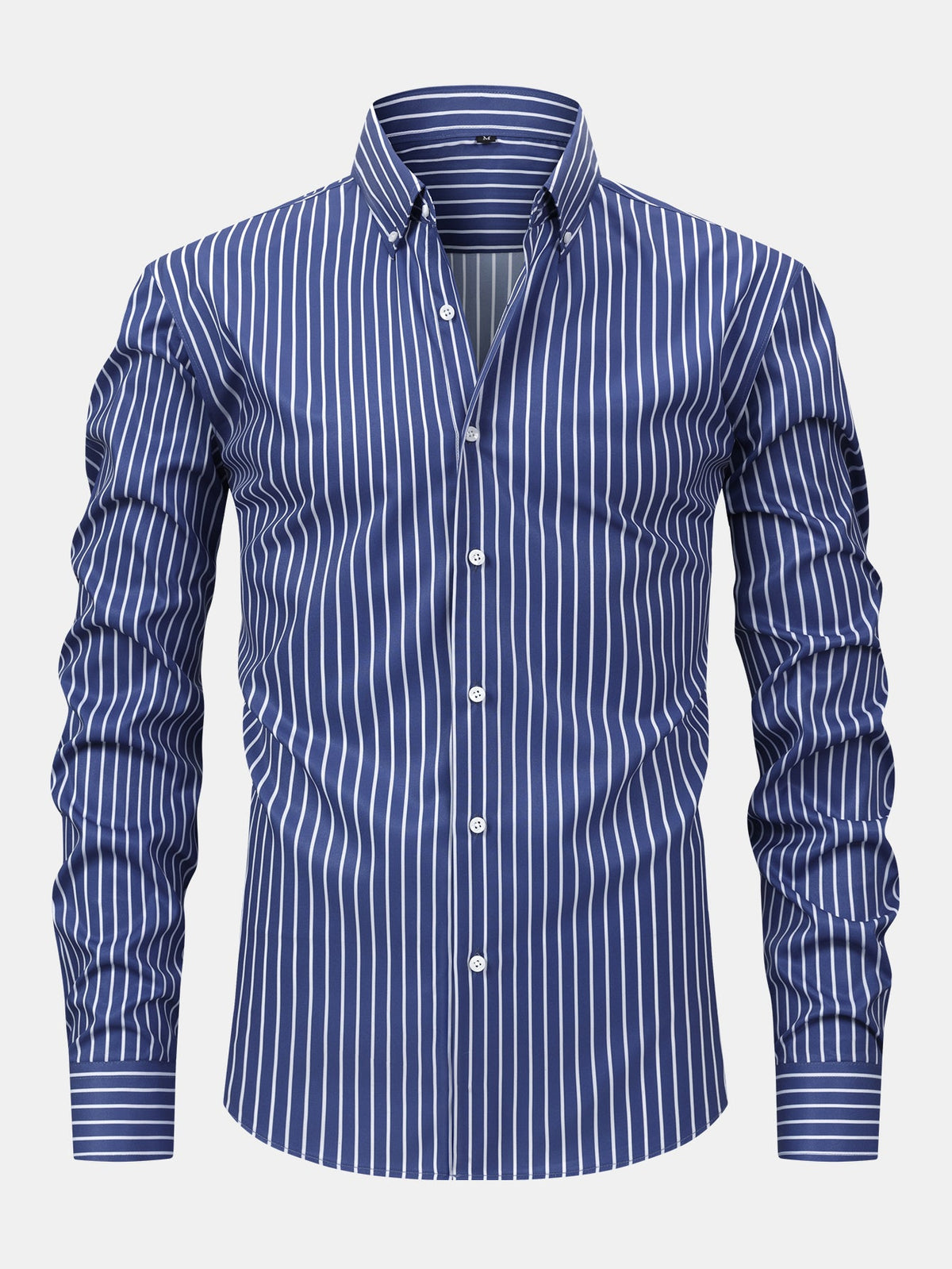 Camisa listrada de algodão misto com botões