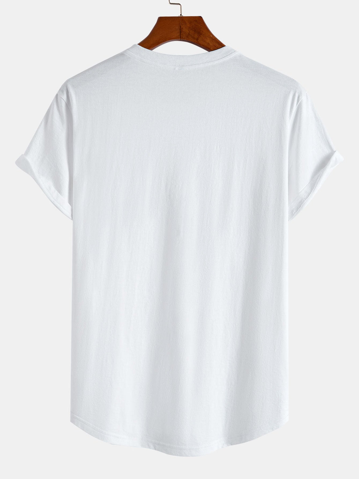 Camiseta de Algodão com Estampa Identity e Barra Curvada
