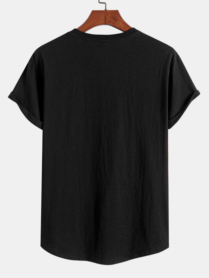 Camiseta de Algodão Estampada com Barra Curvada Não Diagnosticada
