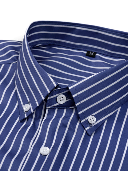Camisa listrada de algodão misto com botões