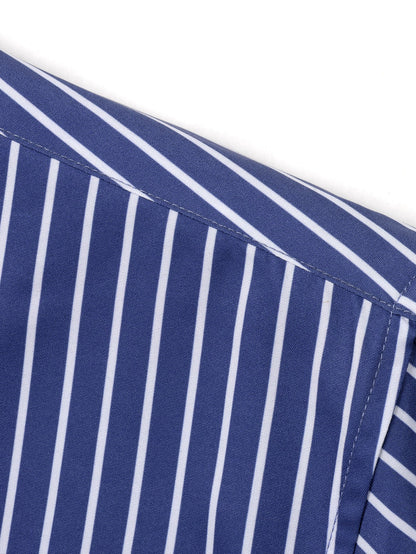 Camisa listrada de algodão misto com botões