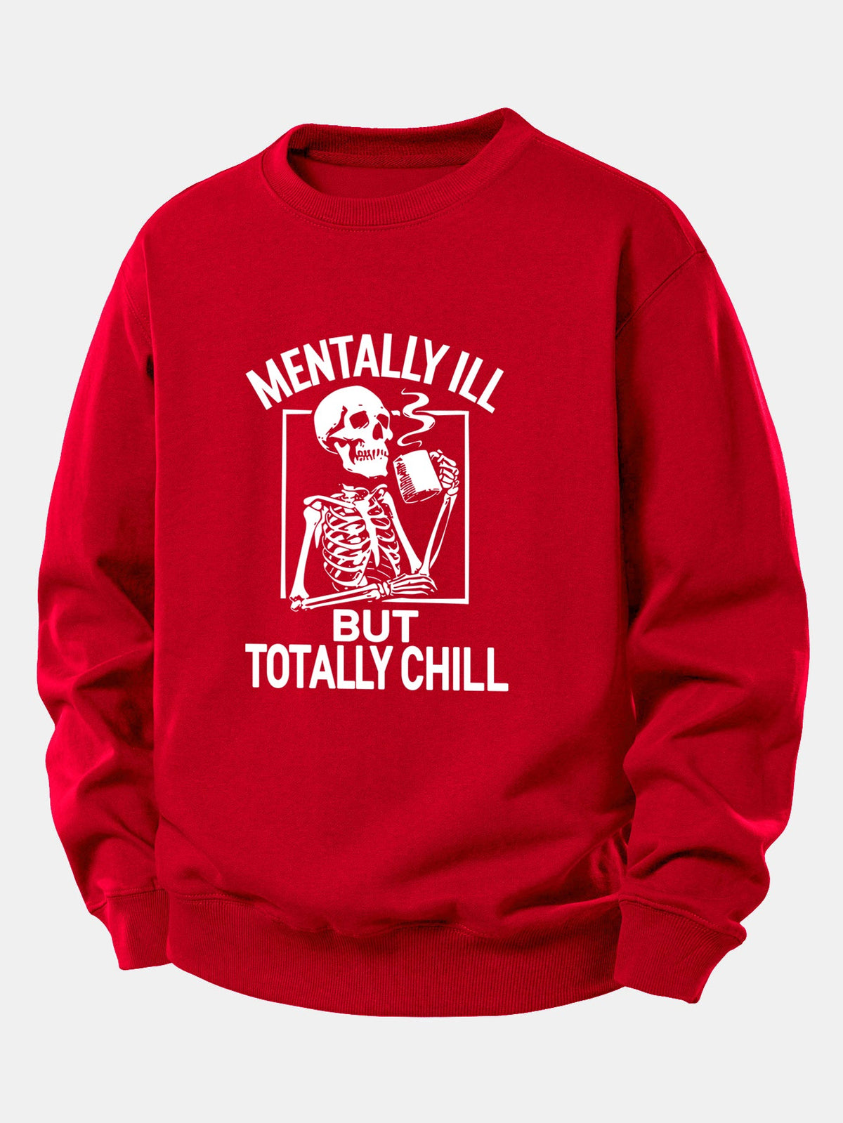 Coffee Skeleton Print Relaxed Sweatshirt