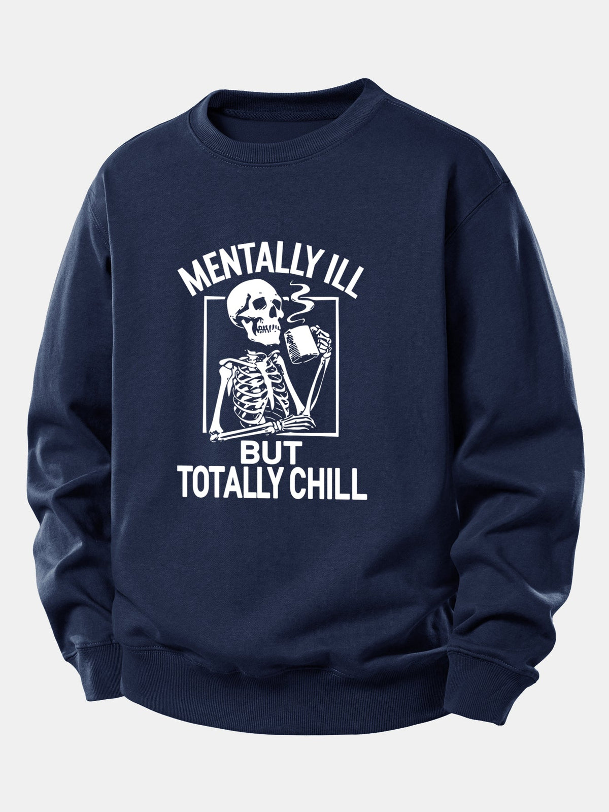 Coffee Skeleton Print Relaxed Sweatshirt