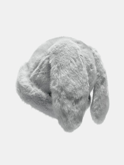 Floppy Bunny Ear Faux Fur Winter Bucket Hat