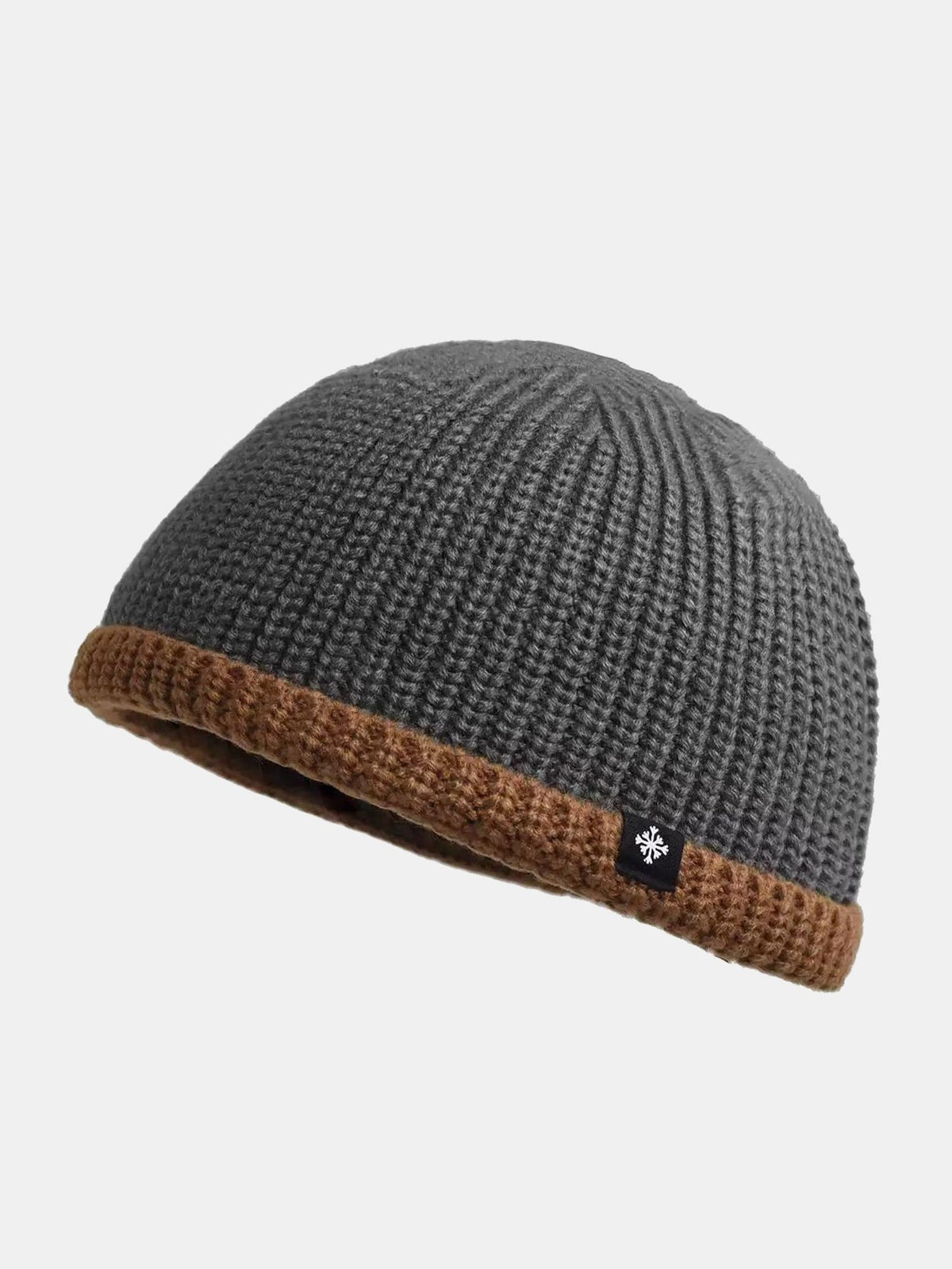 Colour Block Knit Cuffed Skull Cap Beanie