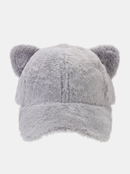 Fluffy Plush Cat Ear Baseball Cap