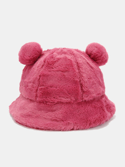 Bear Ear Faux Fur Winter Bucket Hat