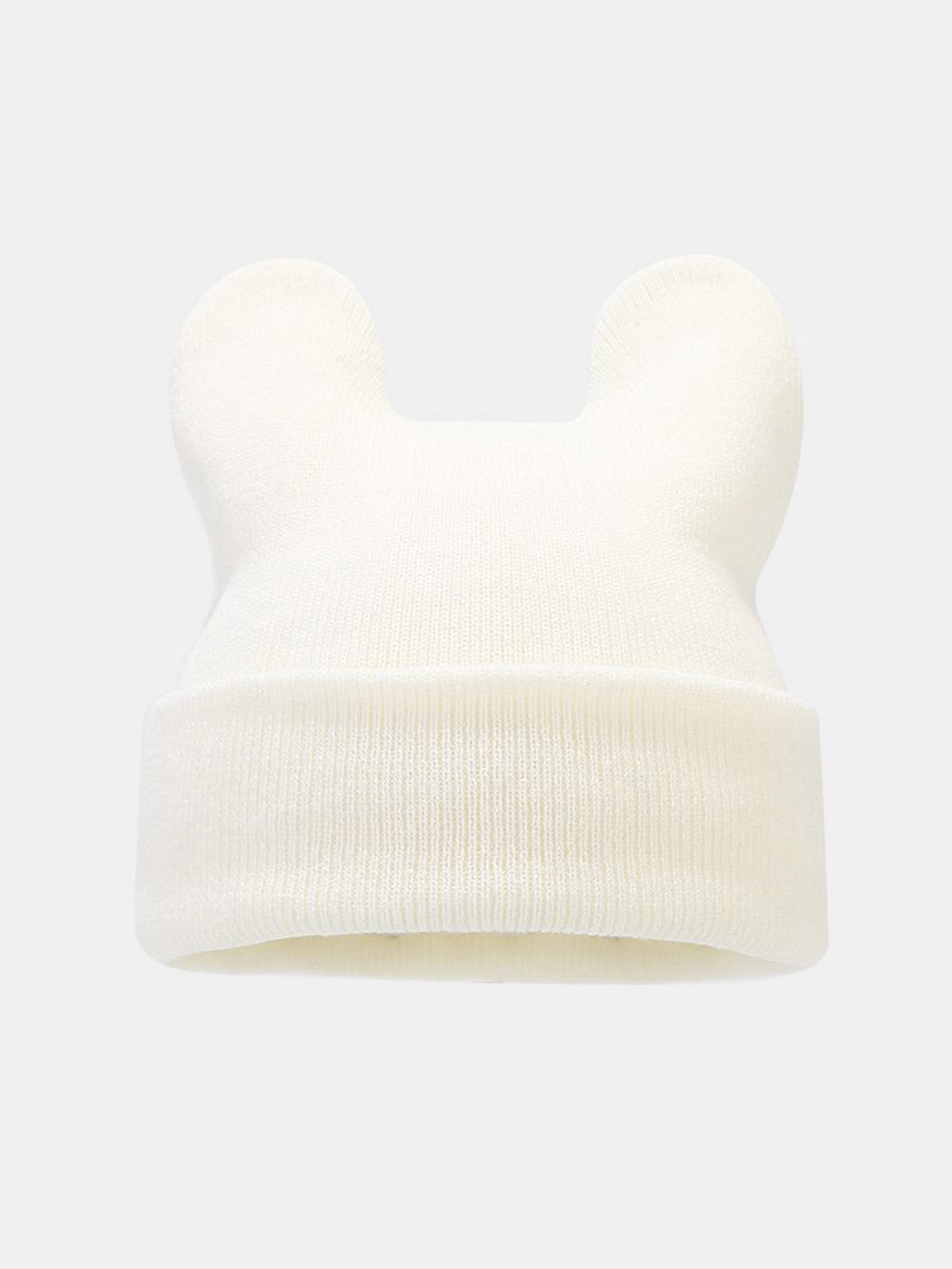 Gorro de malha com orelhas de vaca, gorro de inverno macio e quente com orelhas de animais, punho dobrado e estilo casual streetwear