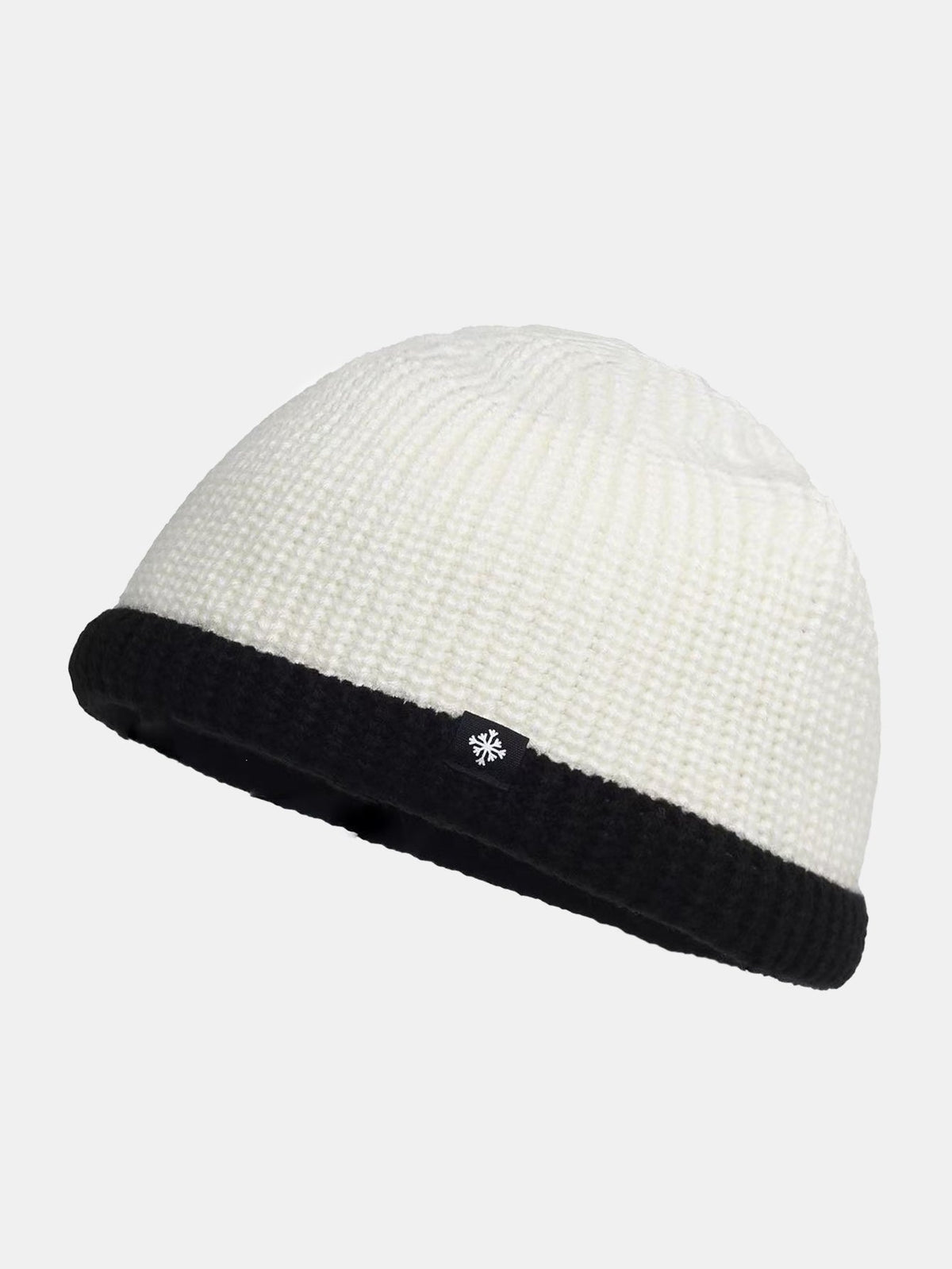 Colour Block Knit Cuffed Skull Cap Beanie