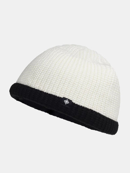 Colour Block Knit Cuffed Skull Cap Beanie