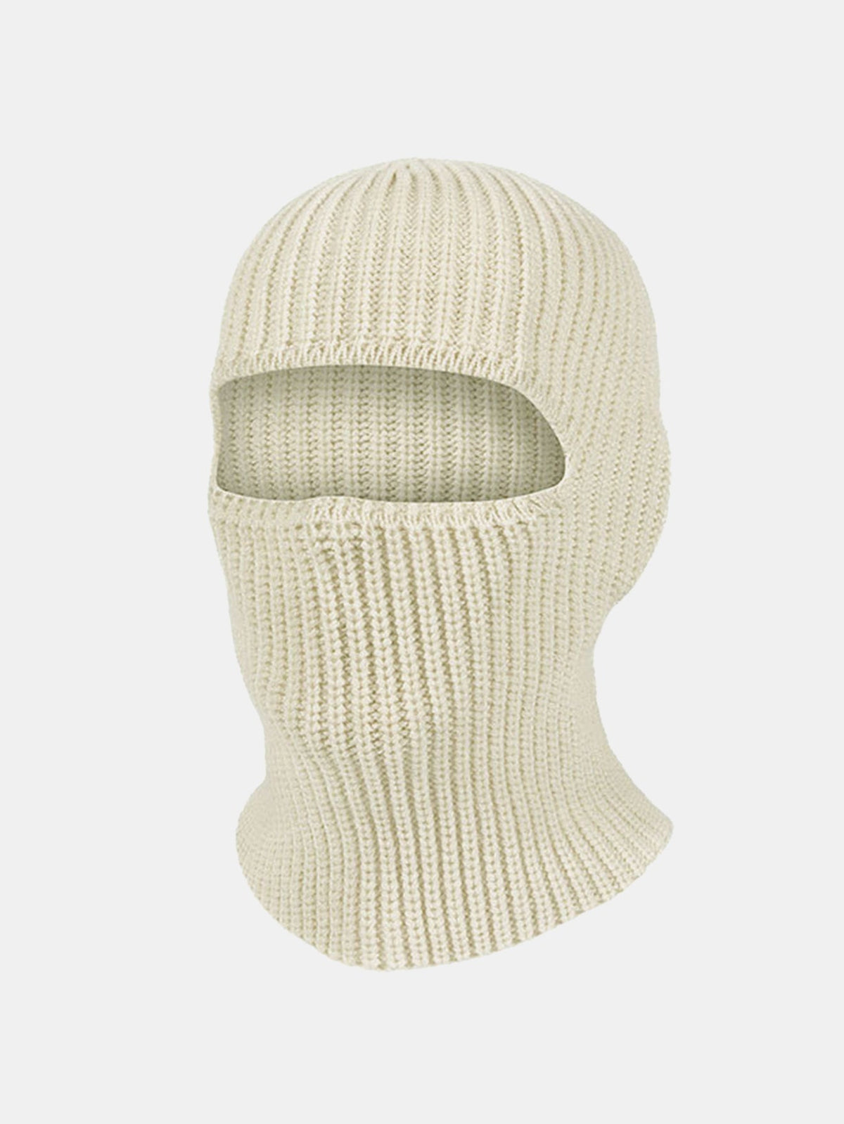 2-in-1 Convertible Ribbed Knit Balaclava Beanie