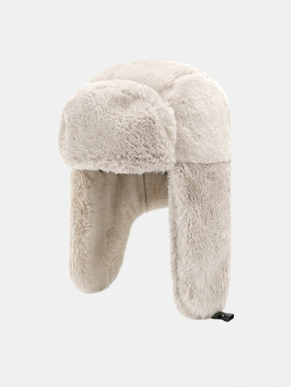 Solid Colour Faux Rabbit Fur Trapper Hat
