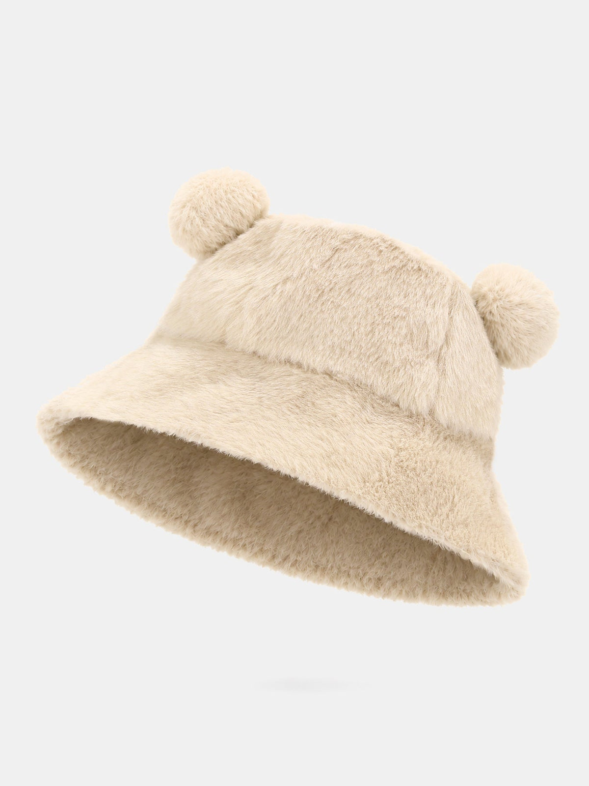 Bear Ear Faux Fur Winter Bucket Hat