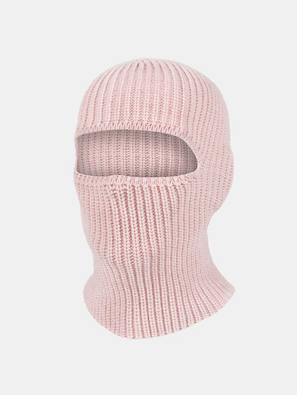 2-in-1 Convertible Ribbed Knit Balaclava Beanie