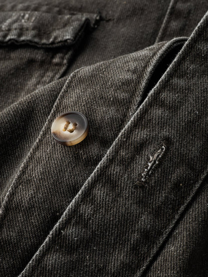 Sobrecamisa utilitária de jeans lavado