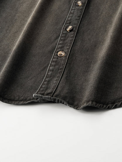 Sobrecamisa utilitária de jeans lavado